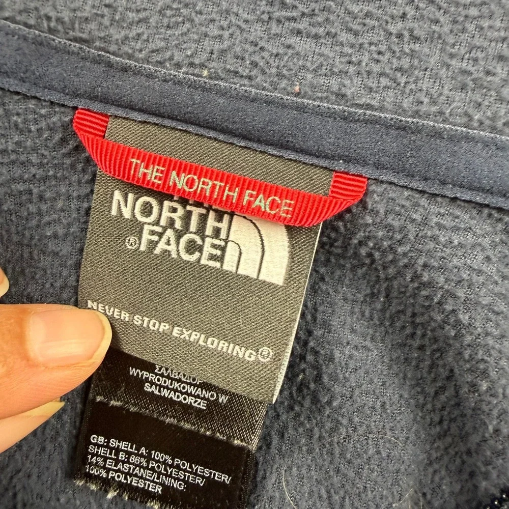 The North Face Mens FlashDry Quarter Zip Fleece Pullover Navy Blue Large C741